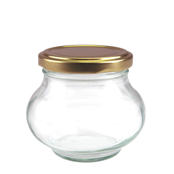 Gelee-Glas 235 ml mit goldfarbenem Schraubdeckel (12 St.)